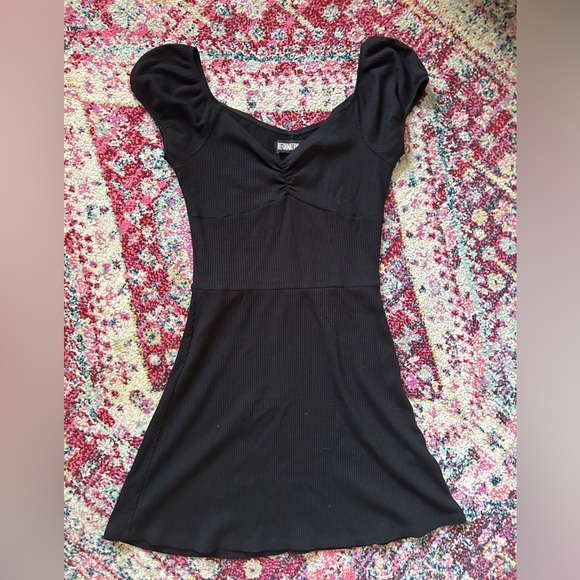 Reformation Black Ribbed Mini Dress - Picture 1 of 3